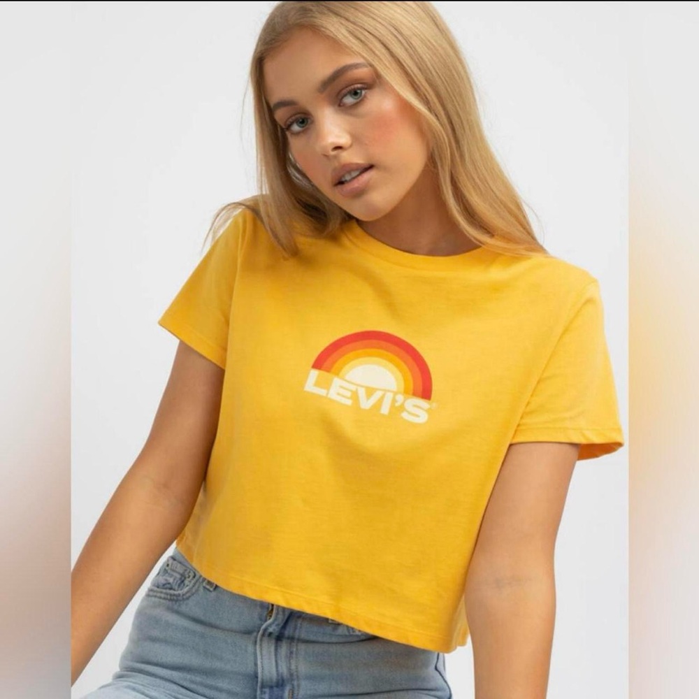 Levi’s Jordie Sunrise T-Shirt Tee Cotton Golden Yellow Size XS